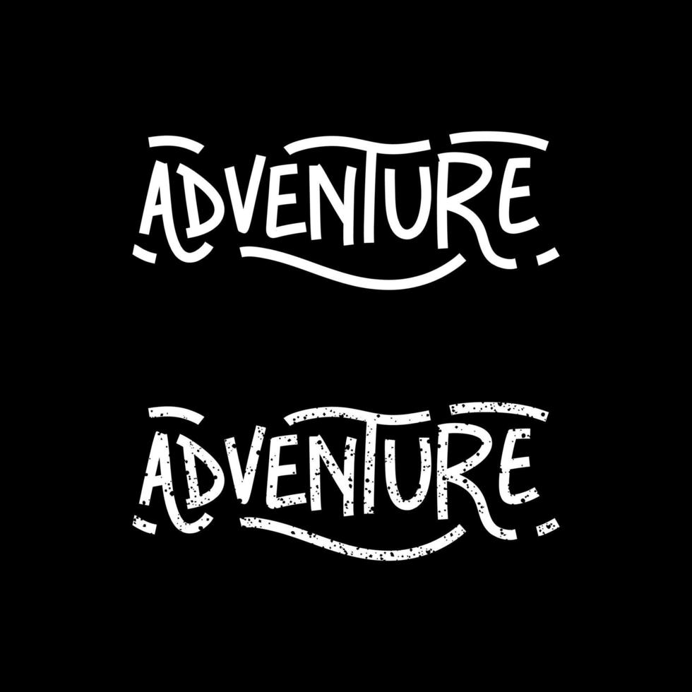 Hand drawn typography adventure text logo, vector illustration