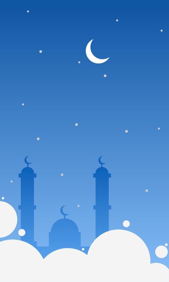 Mosque background at night vector