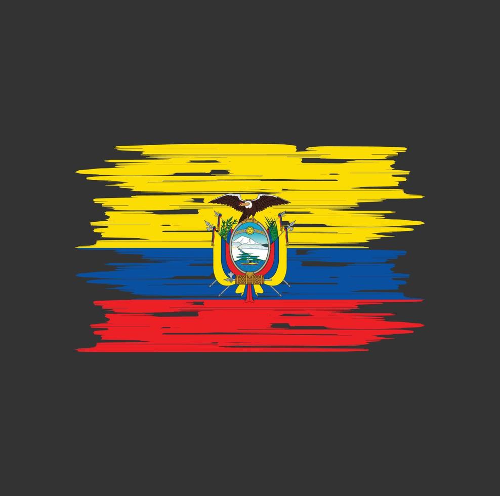 cepillo de bandera de ecuador vector