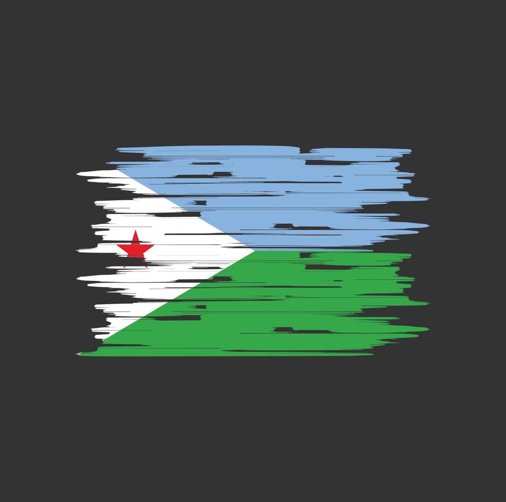 Djibouti Flag Brush vector