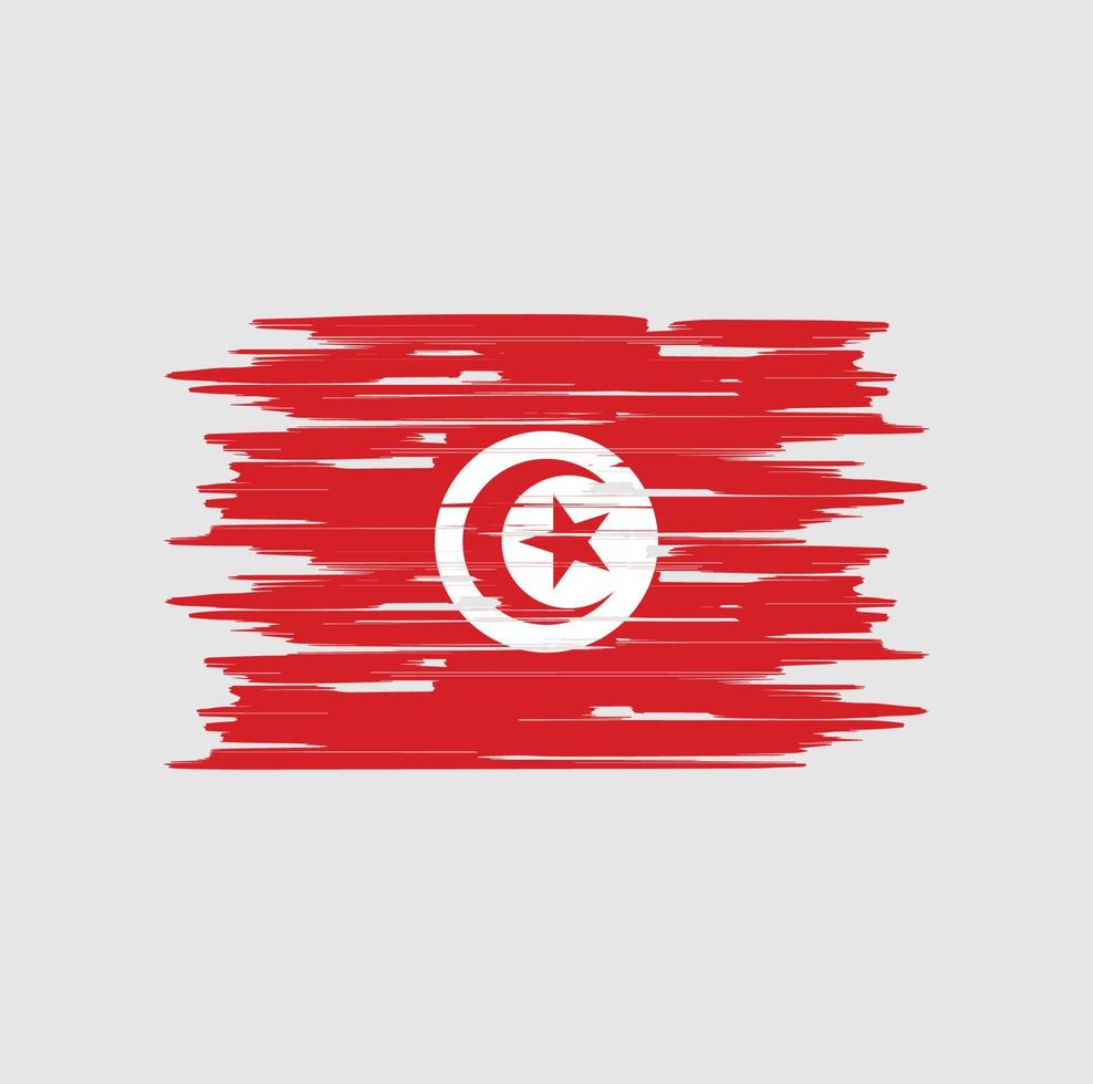Tunisia Flag Brush vector