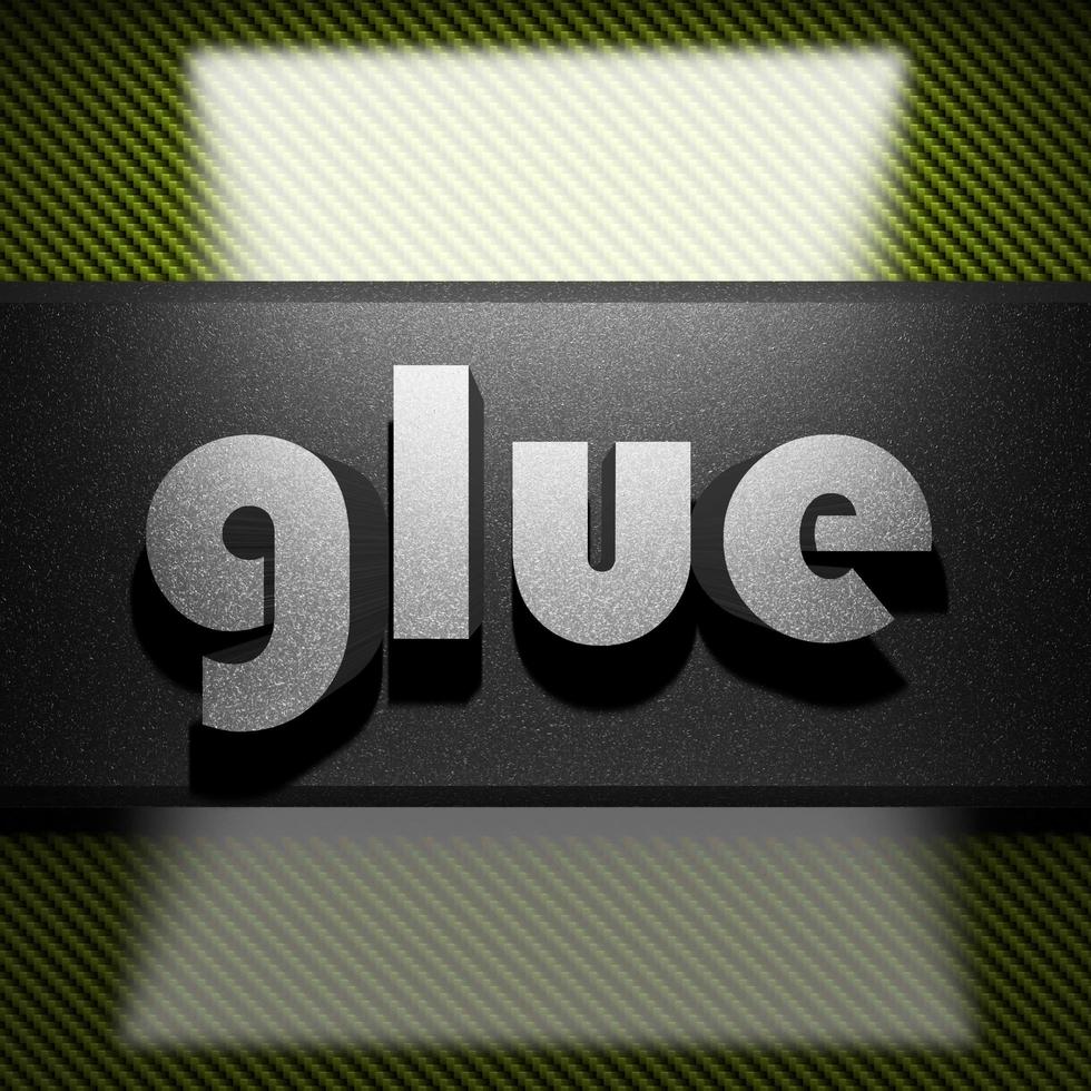 glue word of iron on carbon photo