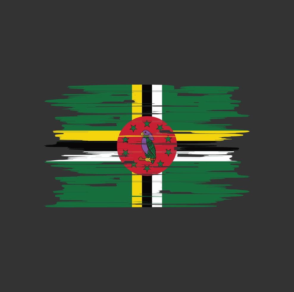 Dominica Flag Brush vector