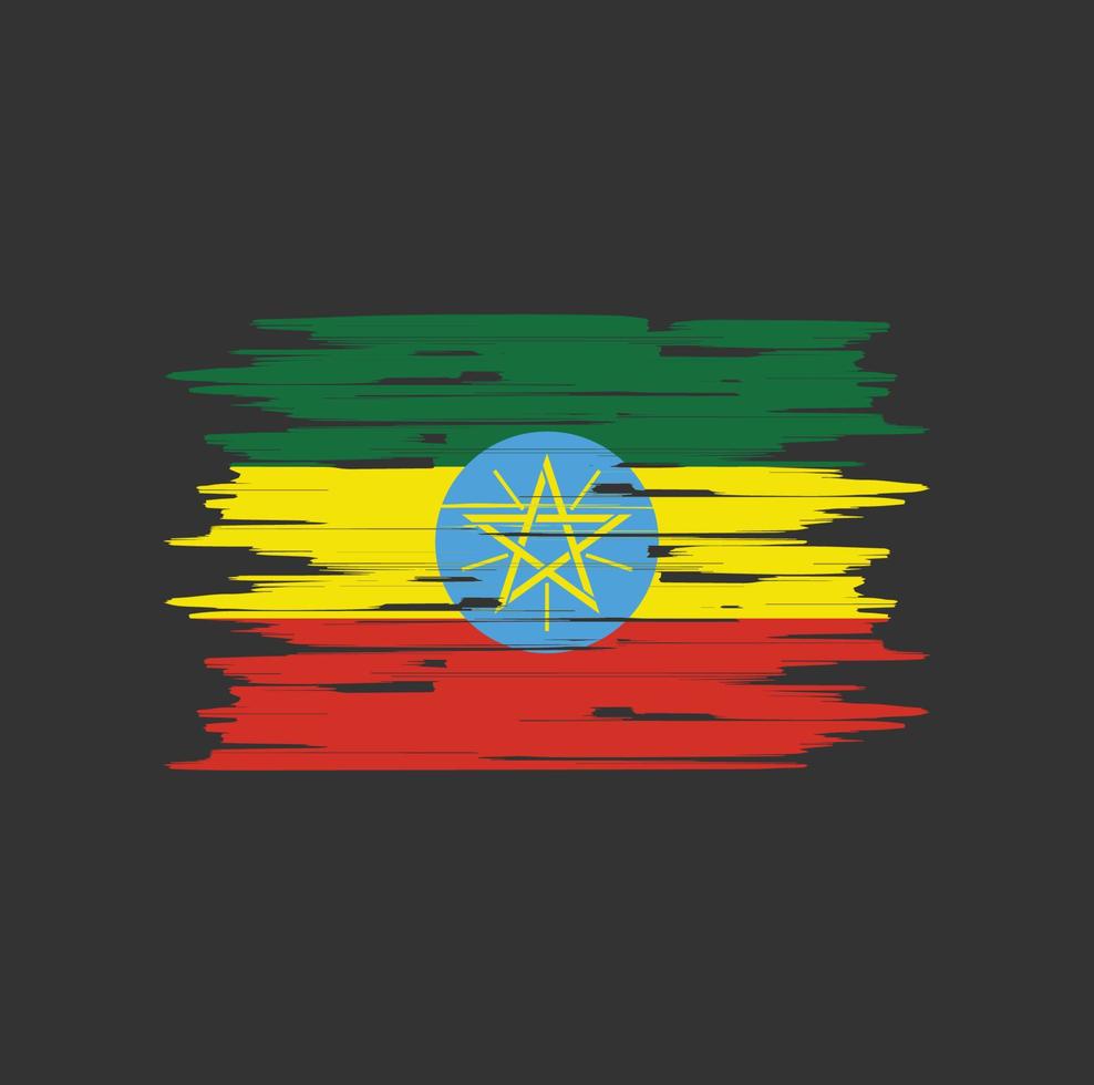 Ethiopia Flag Brush vector