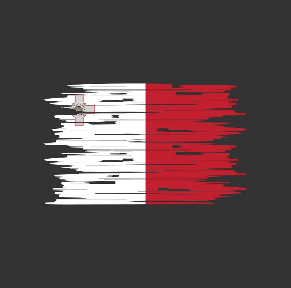 cepillo de bandera de malta vector