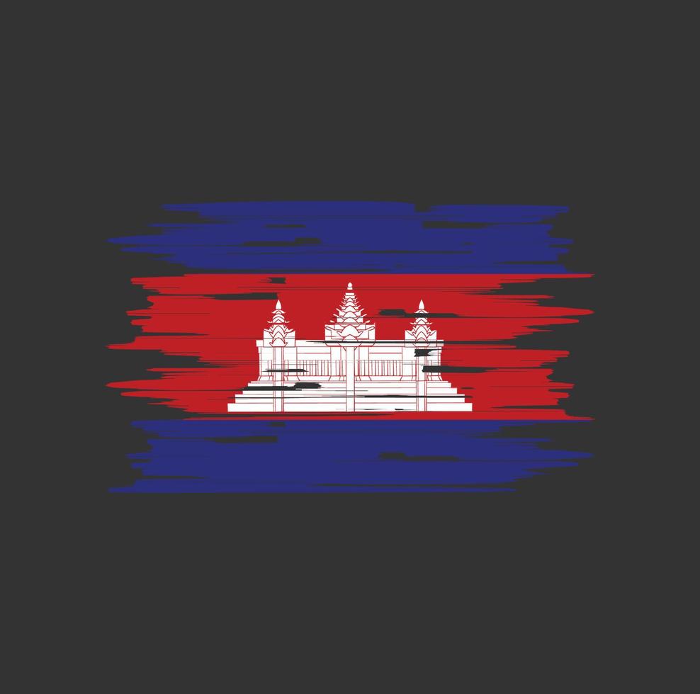 Cambodia Flag Brush vector