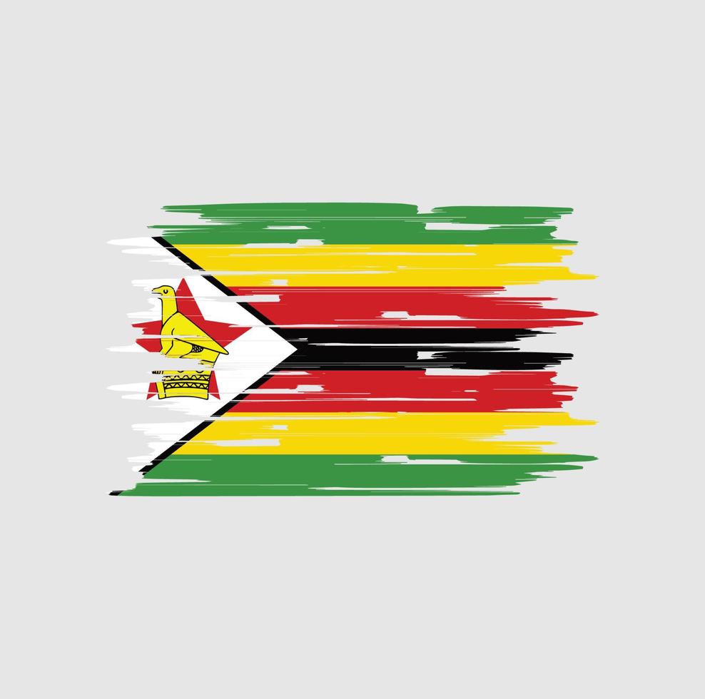 Zimbabwe Flag Brush vector