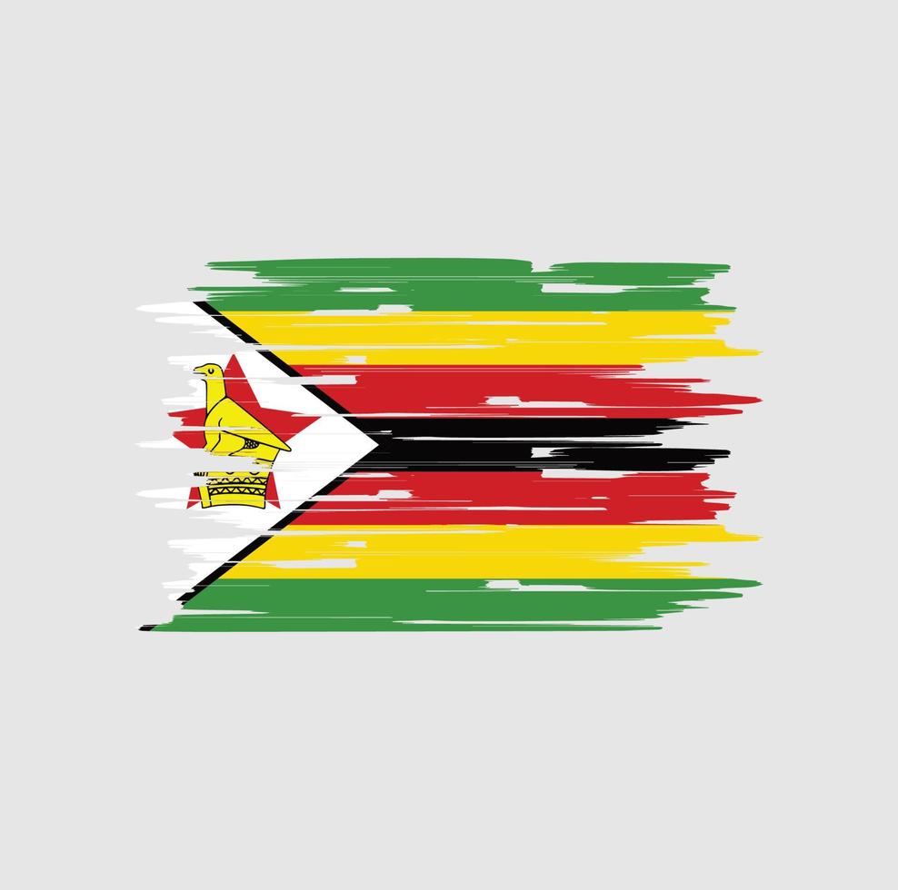 cepillo de bandera de zimbawe vector