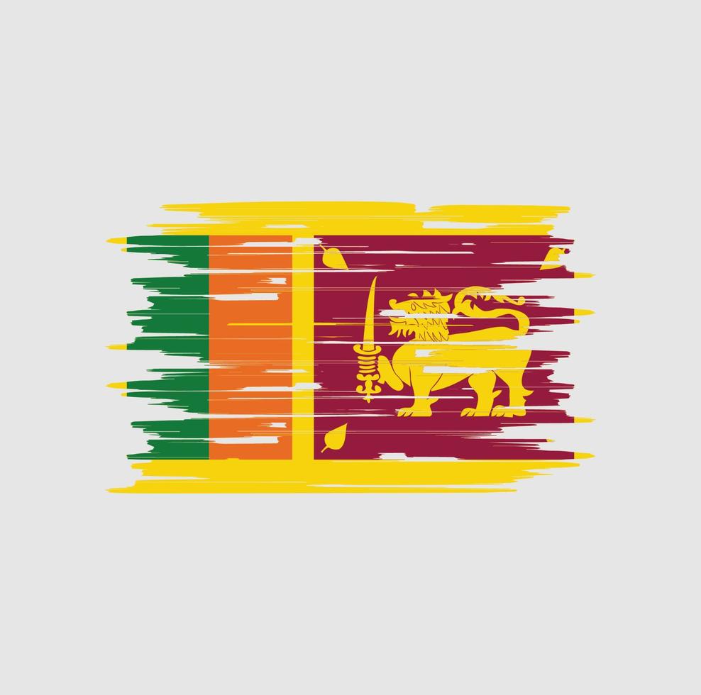 cepillo de bandera de sri lanka vector