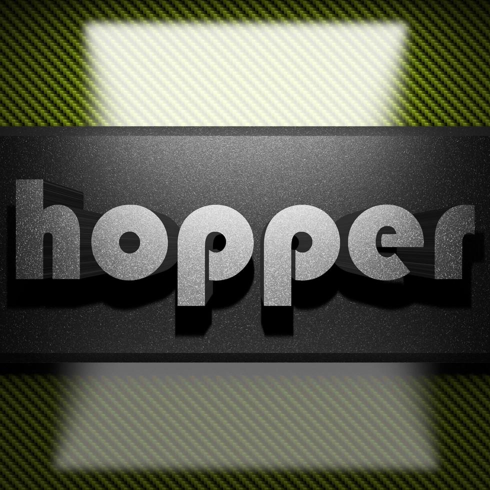 hopper word of iron on carbon photo