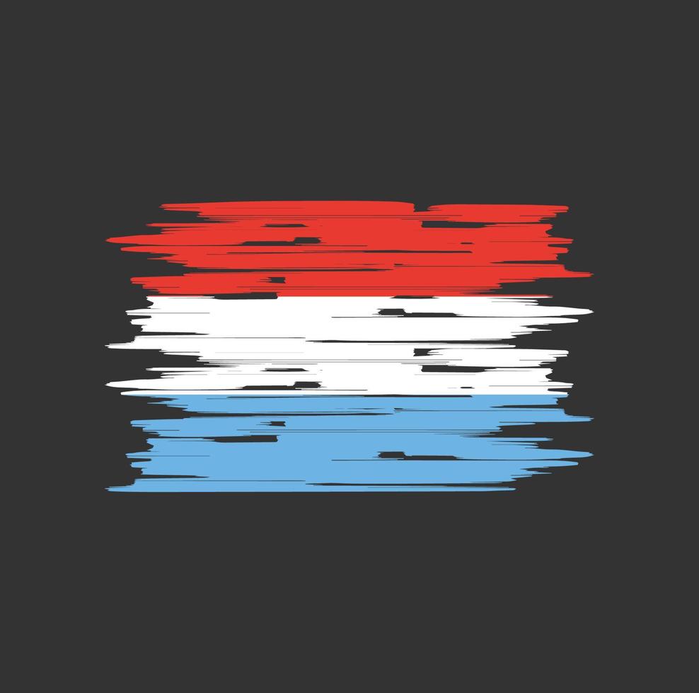 cepillo de bandera de luxemburgo vector