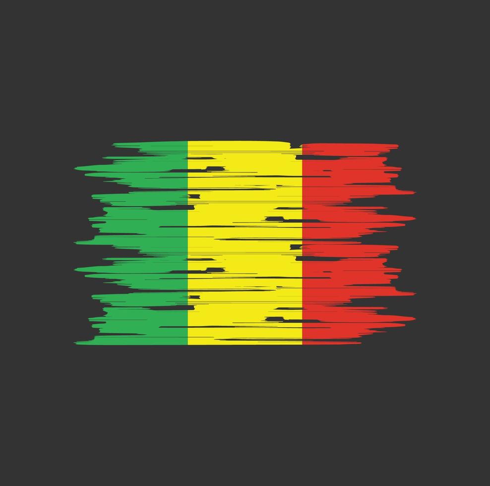 Mali Flag Brush vector