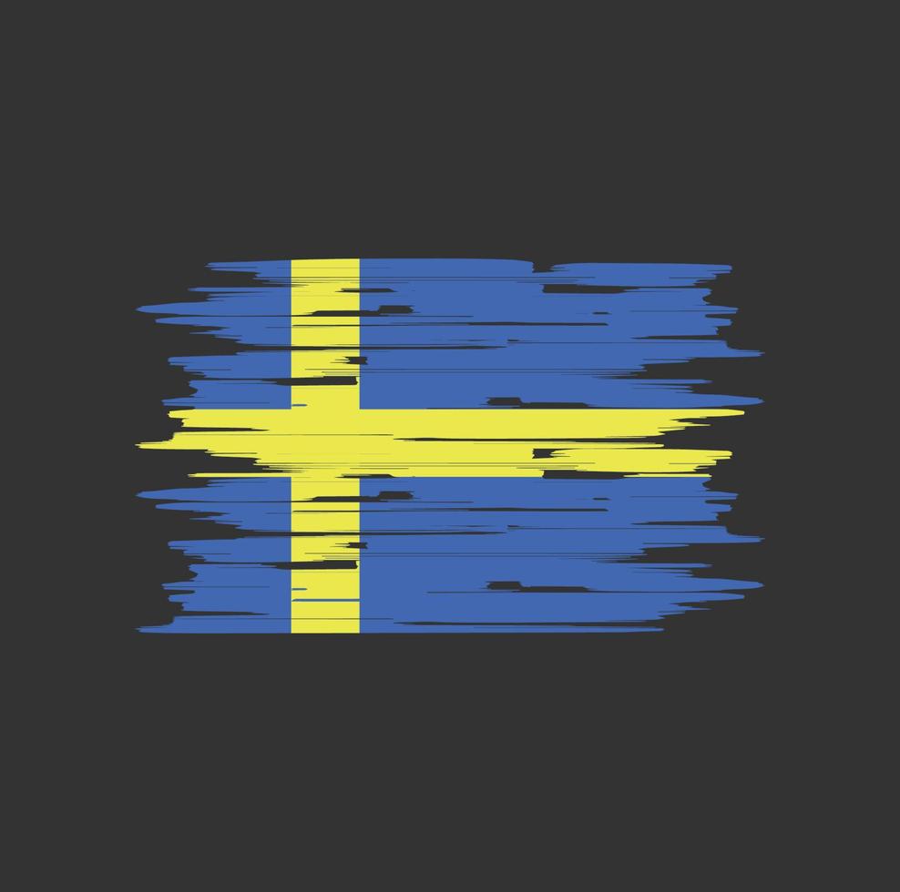 Sweden Flag Brush vector