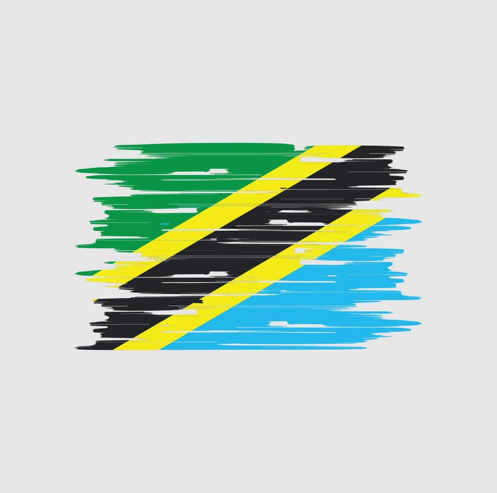 cepillo de bandera de tanzania vector