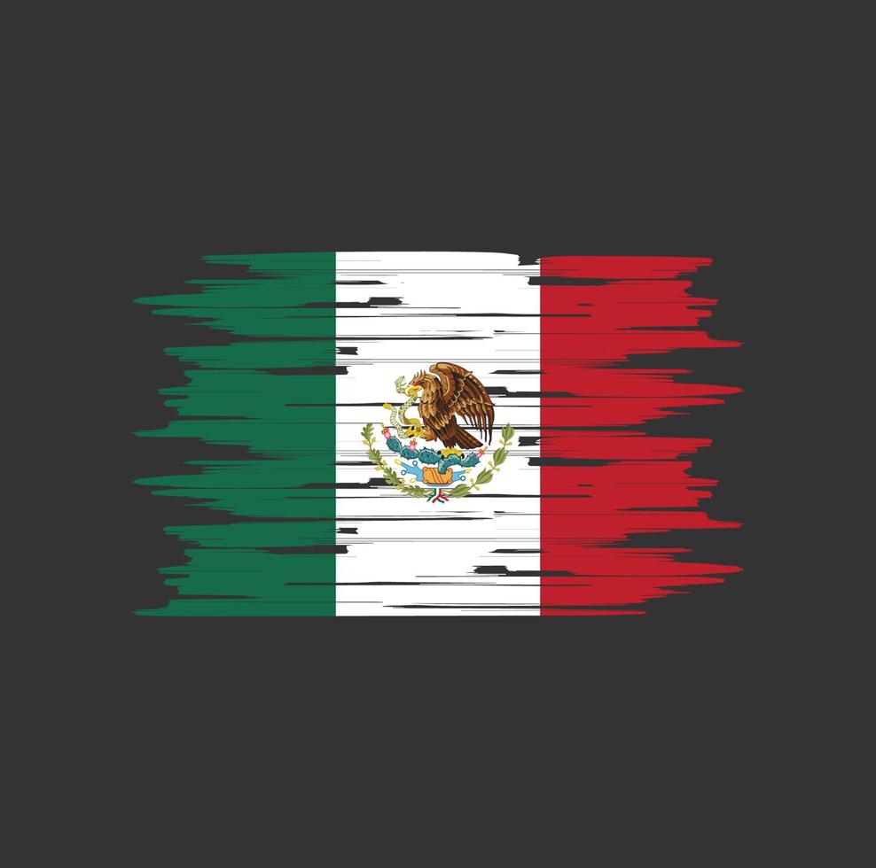 cepillo de bandera de méxico vector