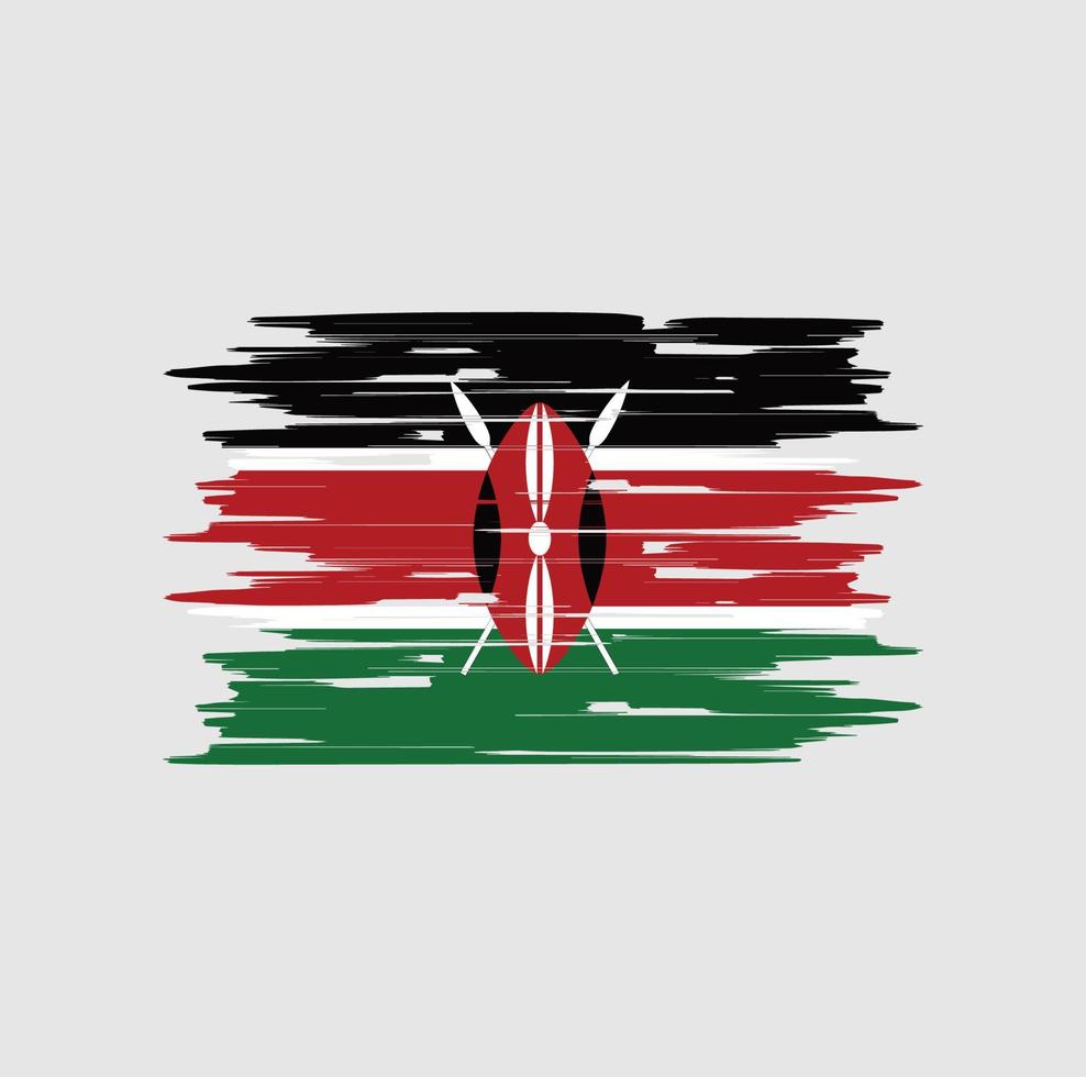 pincel de bandera de kenia vector