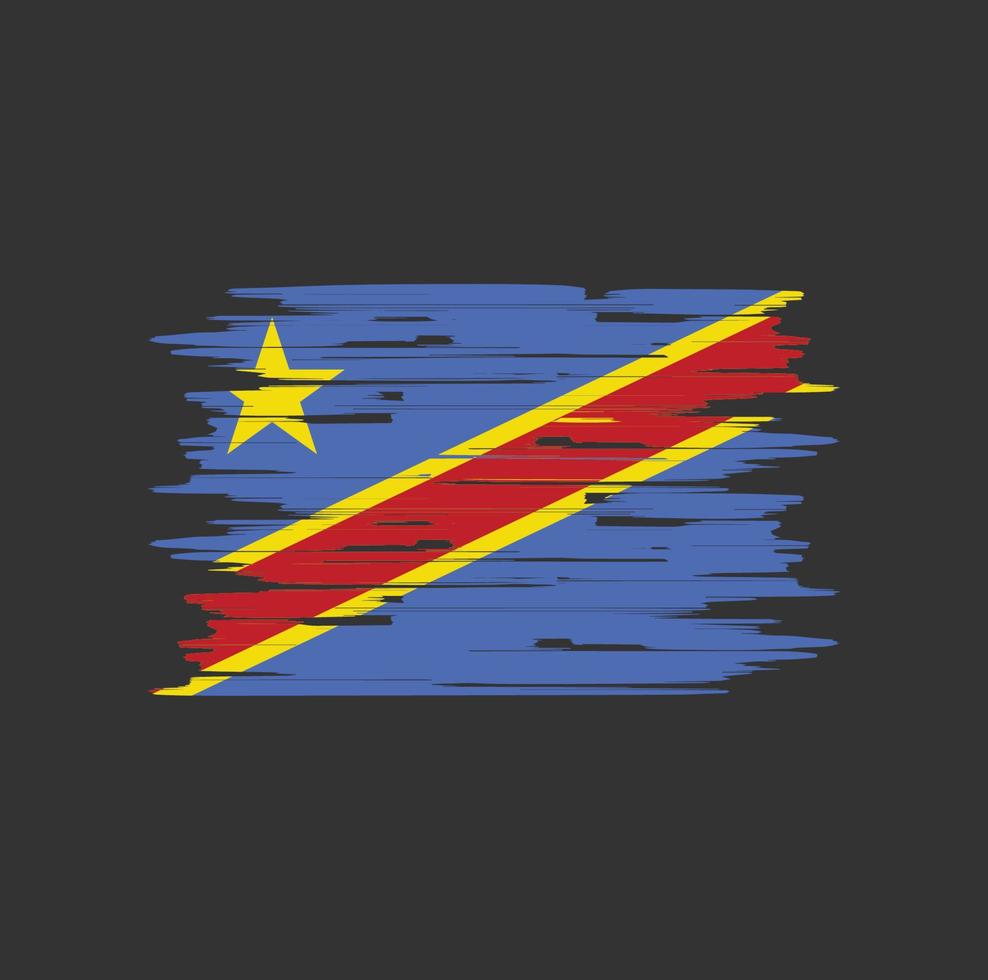 Republic Congo Flag Brush vector
