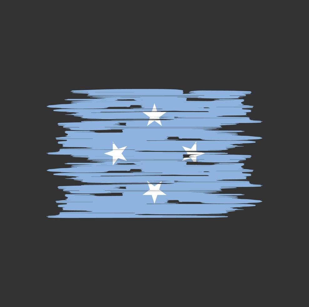 cepillo de bandera de micronesia vector