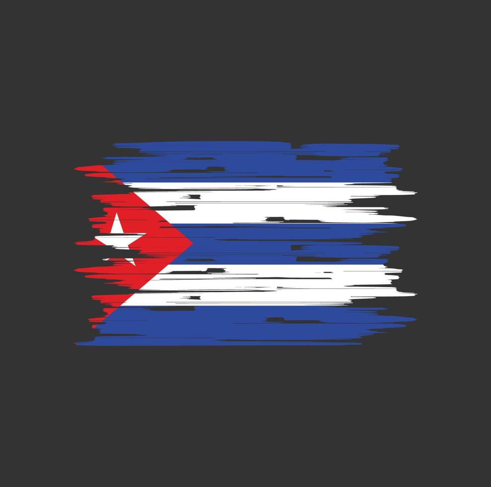 cepillo de bandera de cuba vector