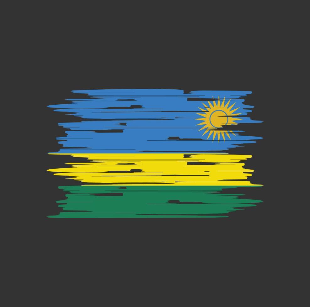 Rwanda Flag Brush vector