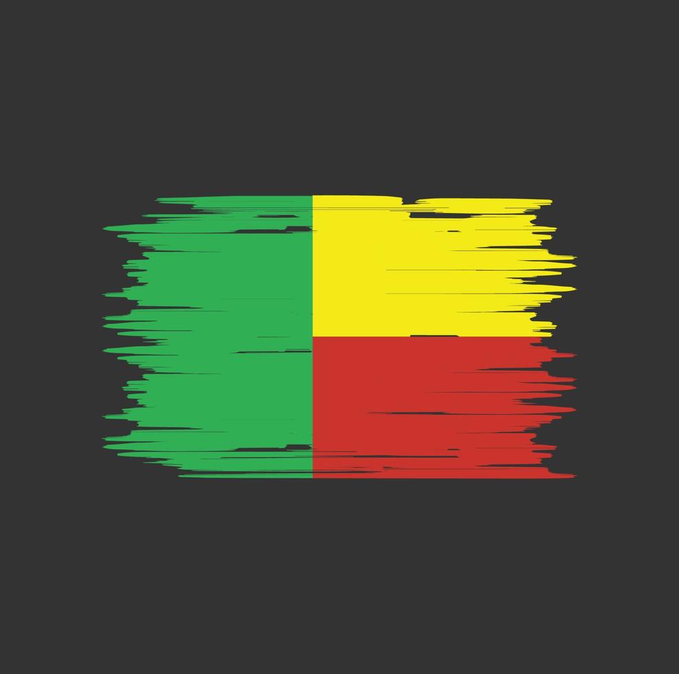 Benin Flag Brush vector
