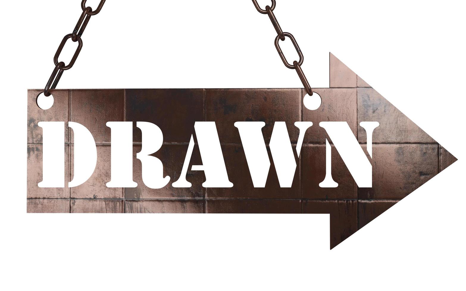 drawn word on metal pointer photo