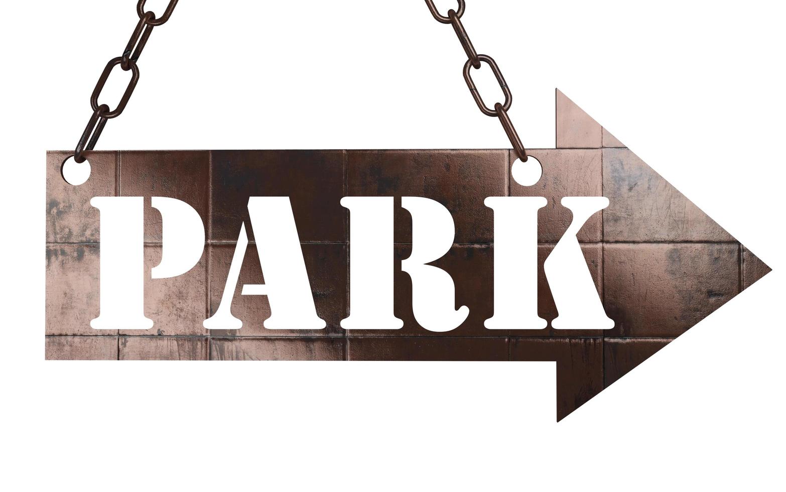 park word on metal pointer photo