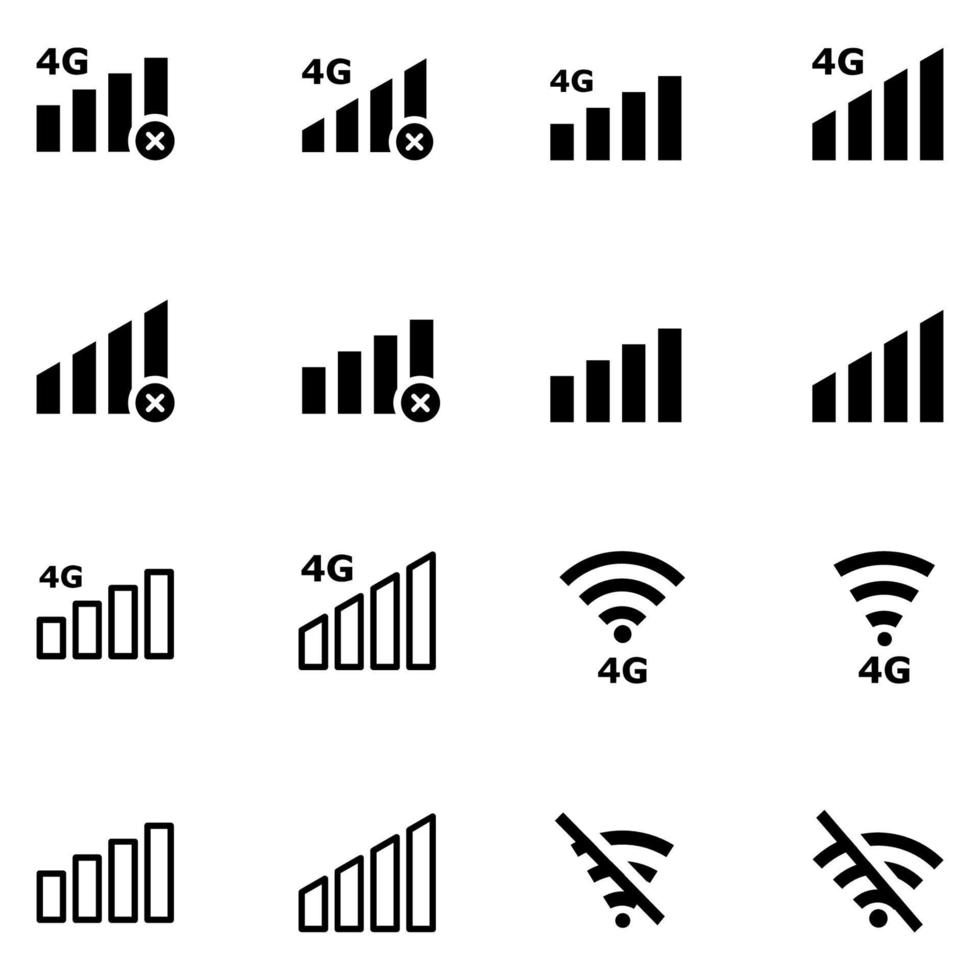 icono de señal logotipo de icono plano 4g vector