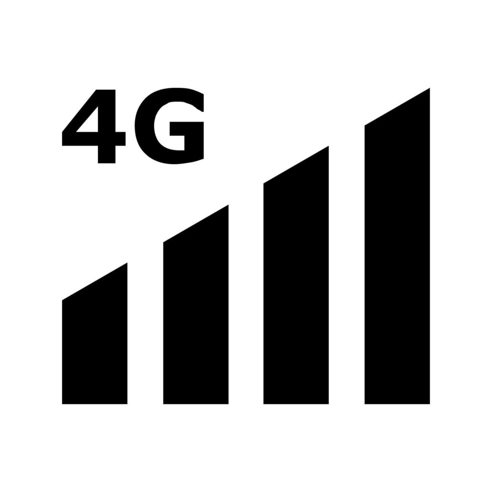 icono de señal logotipo de icono plano 4g vector