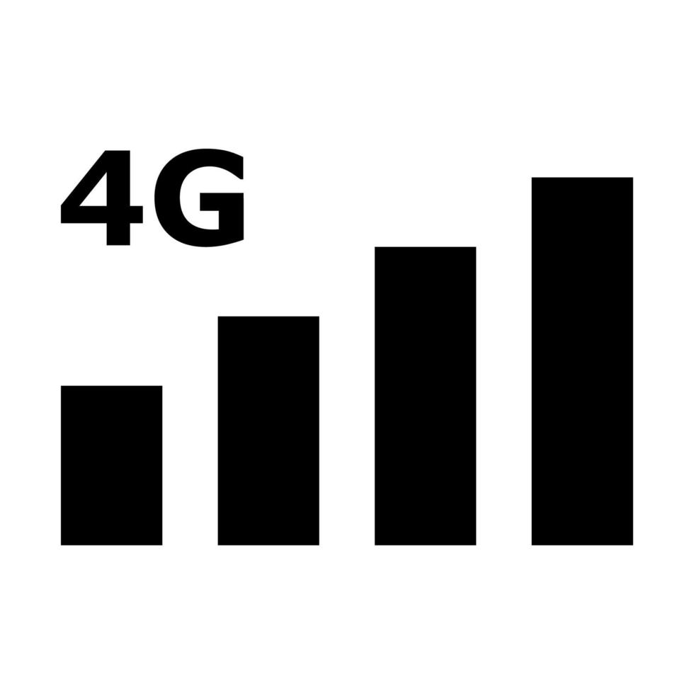 icono de señal logotipo de icono plano 4g vector