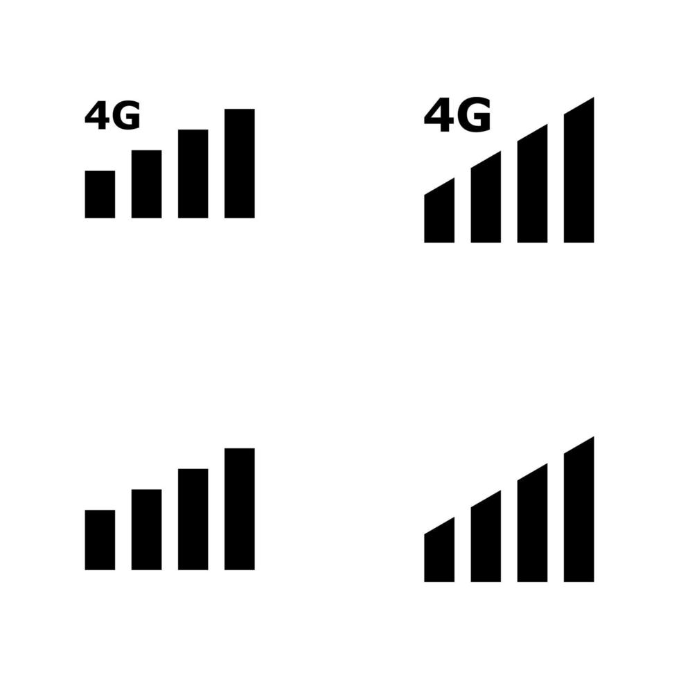 icono de señal logotipo de icono plano 4g vector