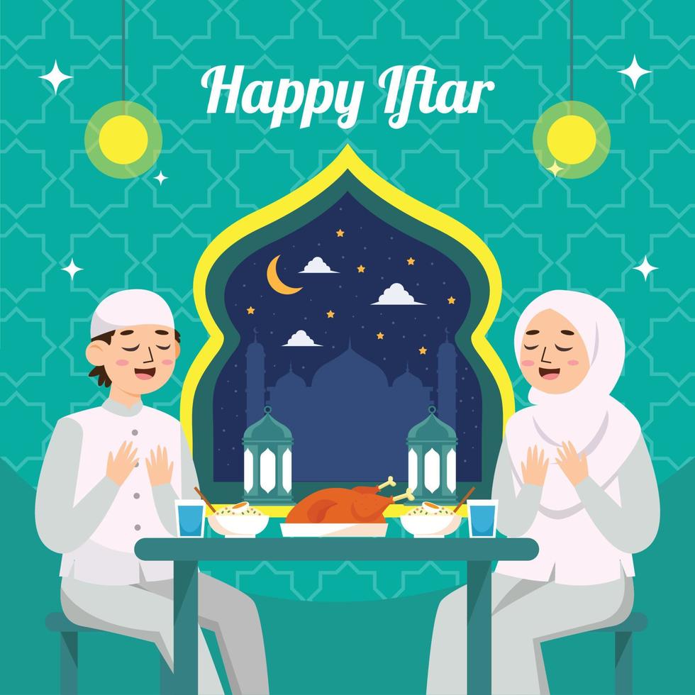 Iftar In The Month Of Ramadan vector