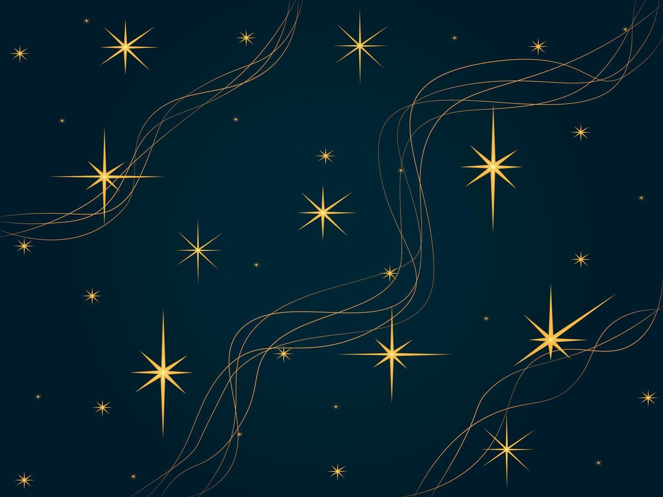 Abstract golden star sky background vector illustration