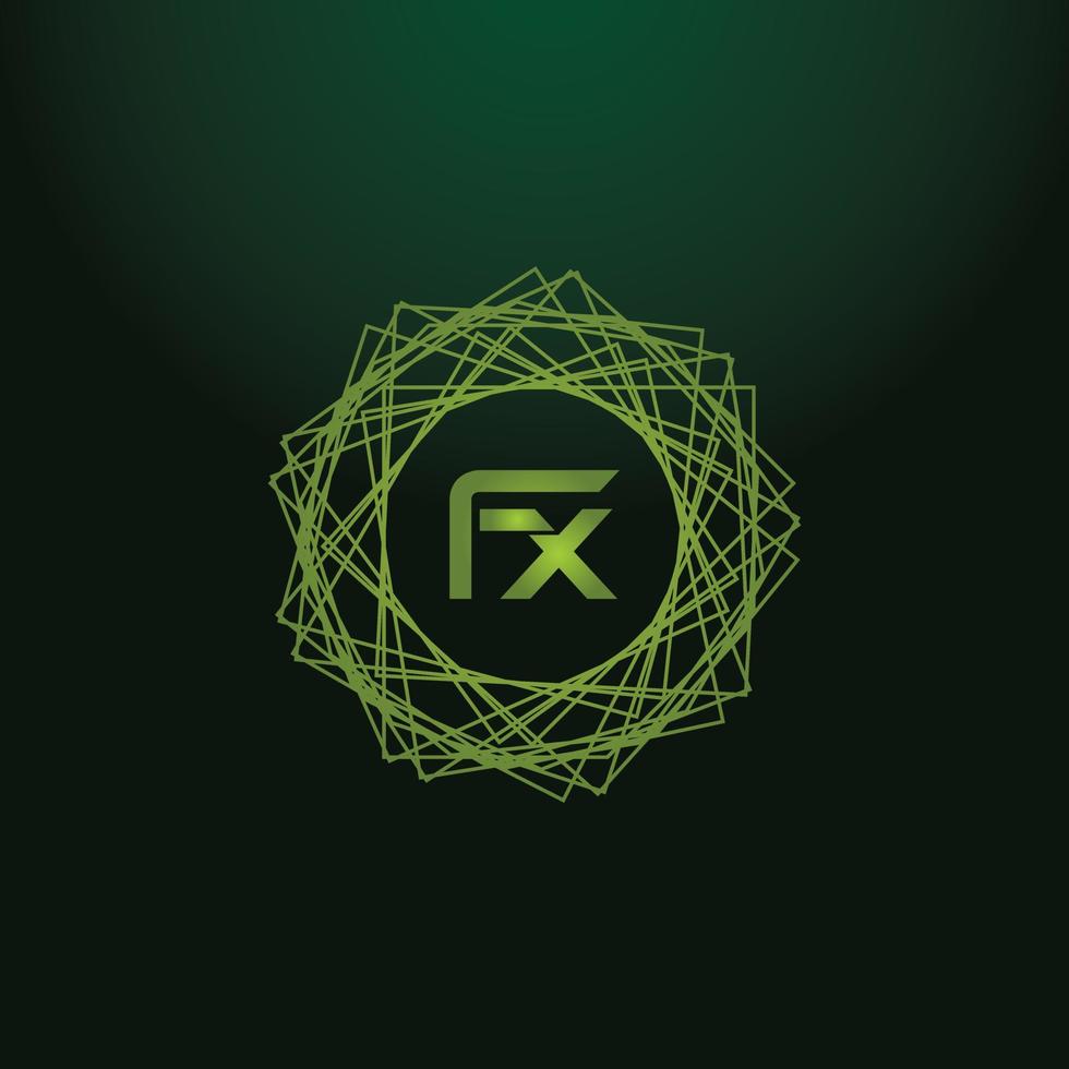 diseño del logotipo de la letra fx sobre fondo negro. concepto de logotipo de letra de iniciales creativas fx. diseño de iconos fx. vector