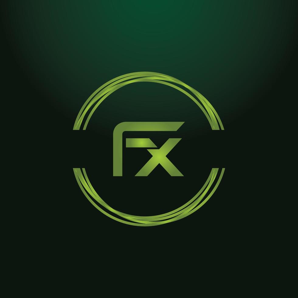 diseño del logotipo de la letra fx sobre fondo negro. concepto de logotipo de letra de iniciales creativas fx. diseño de iconos fx. vector