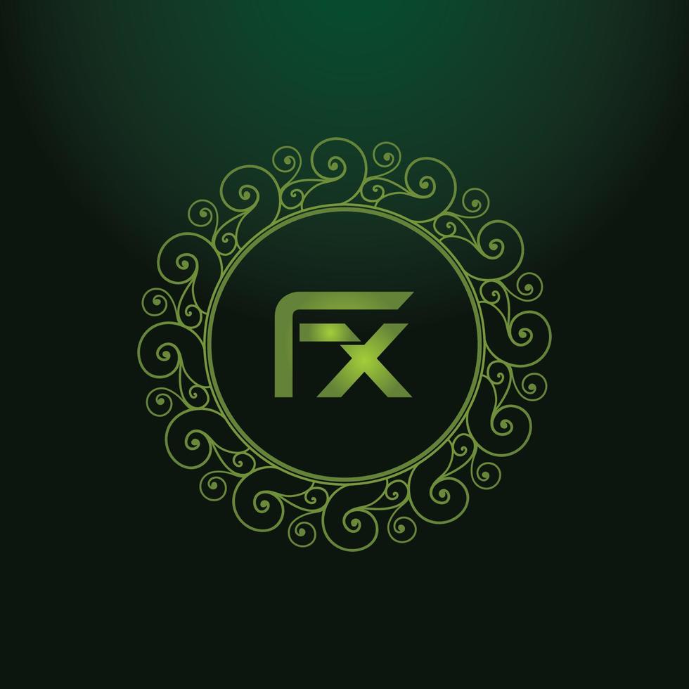 diseño del logotipo de la letra fx sobre fondo negro. concepto de logotipo de letra de iniciales creativas fx. diseño de iconos fx. vector