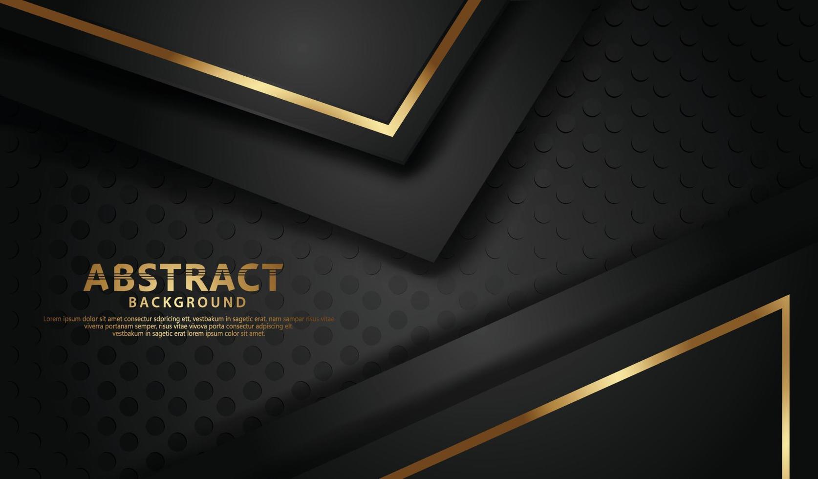 Elegant and futuristic abstract line gold on dots black background vector