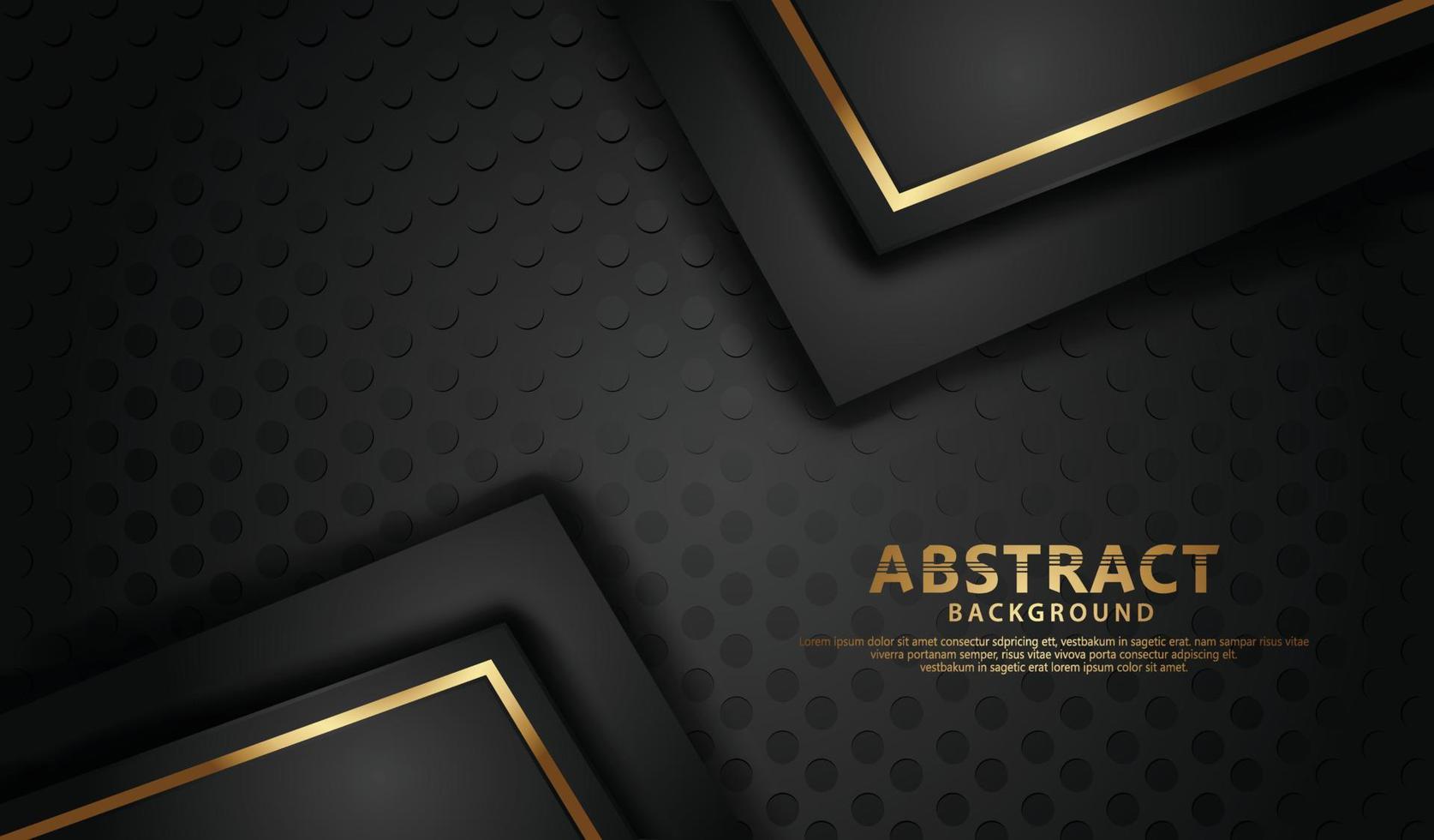 Elegant and futuristic abstract line gold on dots black background vector