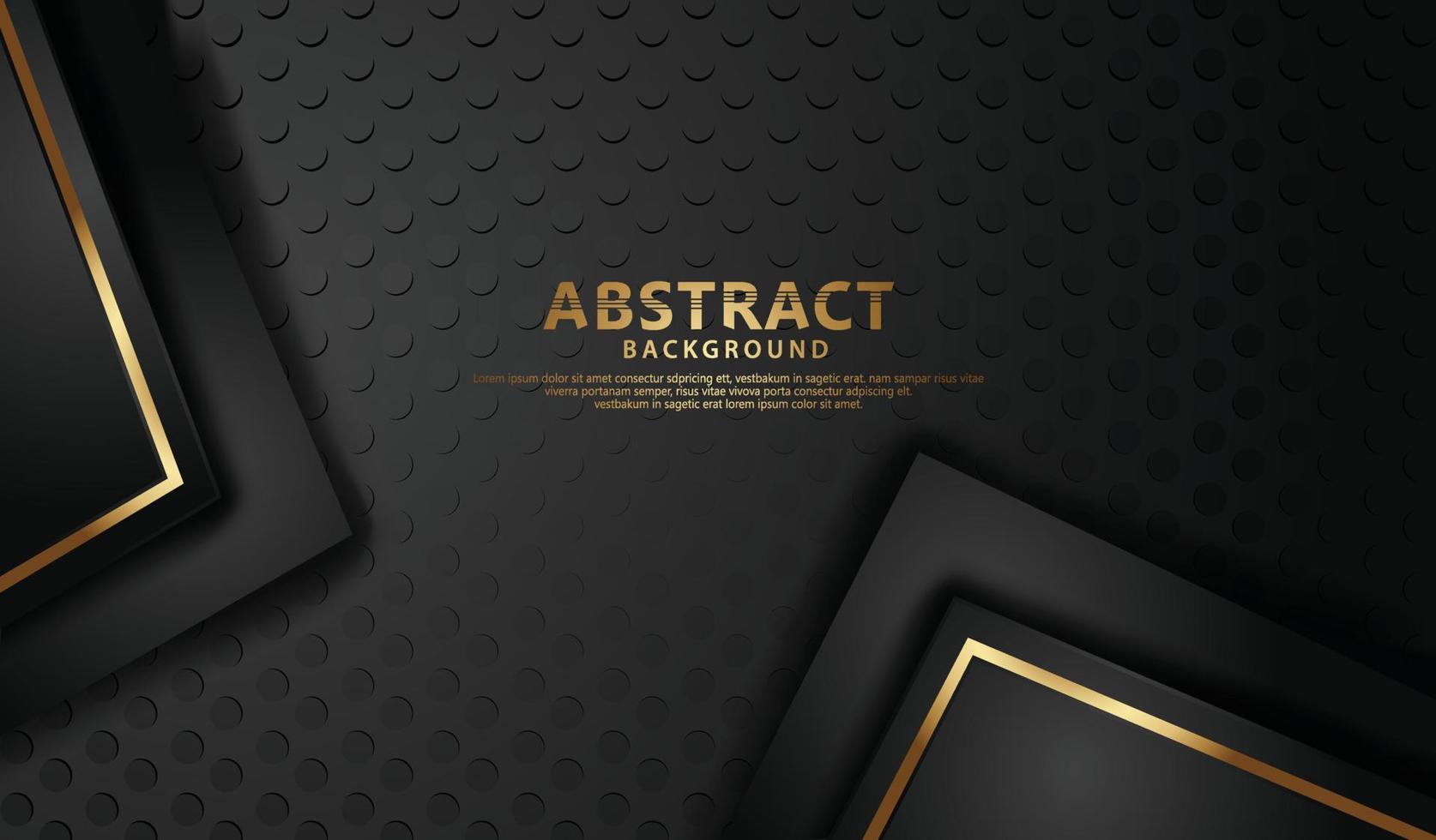 Elegant and futuristic abstract line gold on dots black background vector