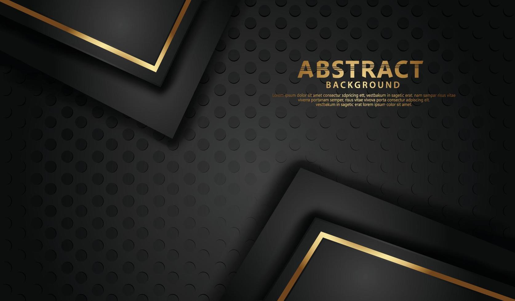 Elegant and futuristic abstract line gold on dots black background vector