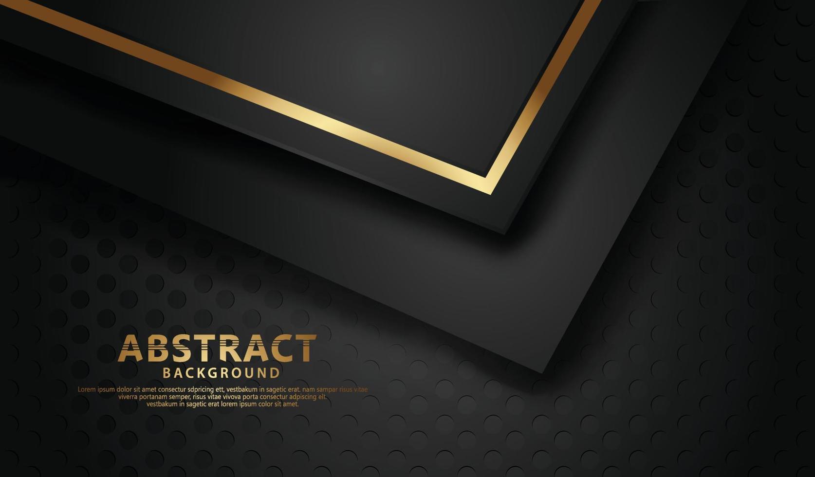 Elegant and futuristic abstract line gold on dots black background vector