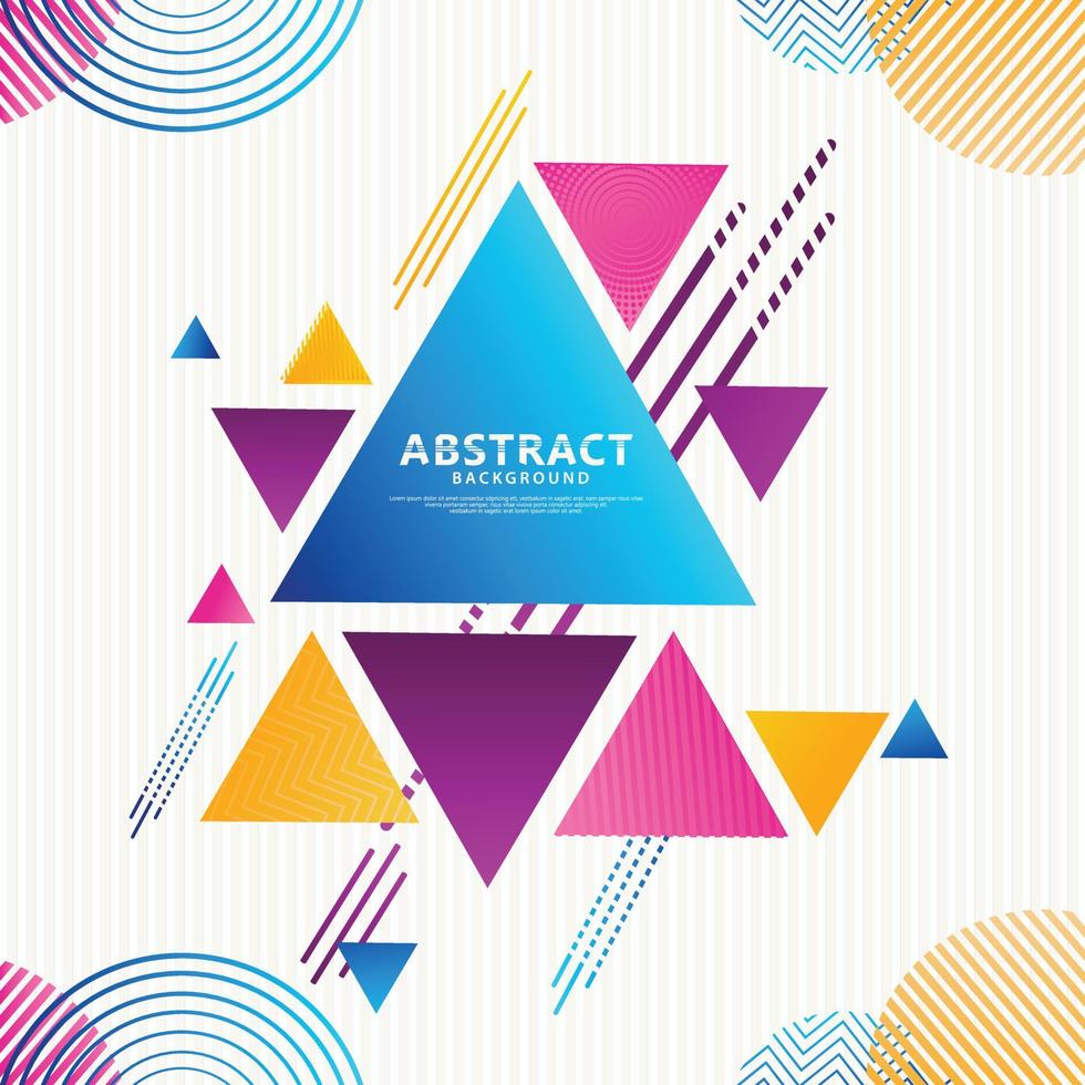 Dynamic and futuristic abstract minimalist colorful triangles with modern pattern background vector