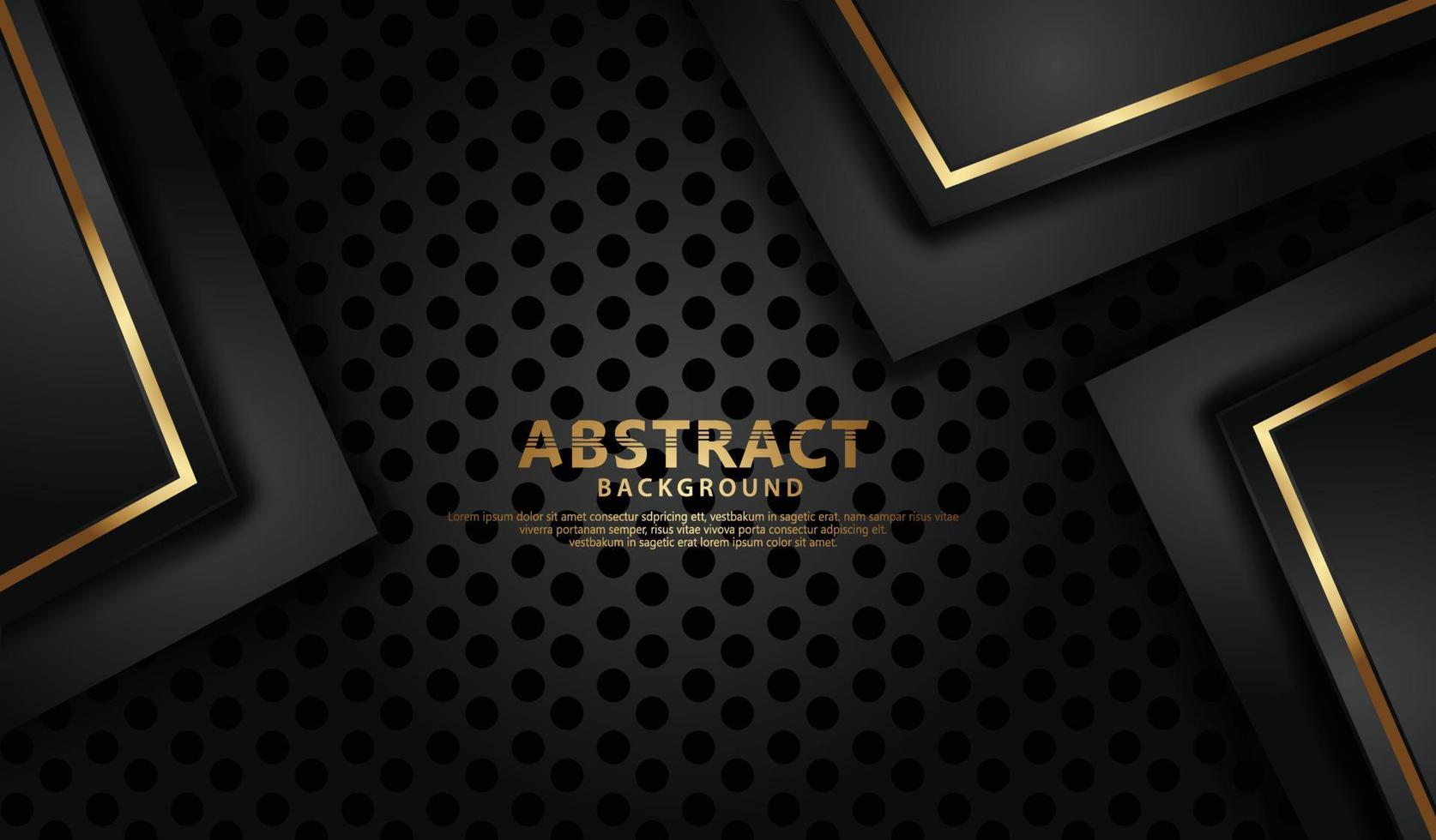 Elegant and futuristic abstract line gold on dots black background vector