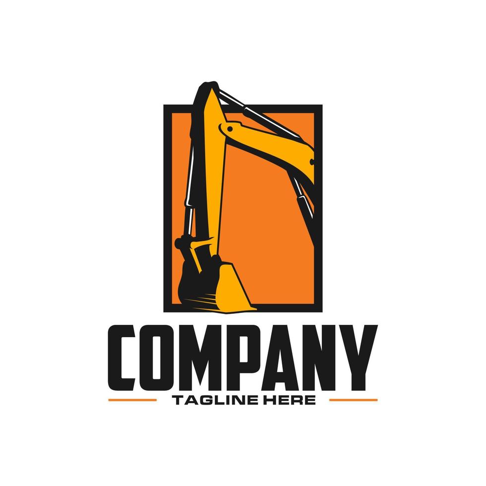 bucket excavator logo vector