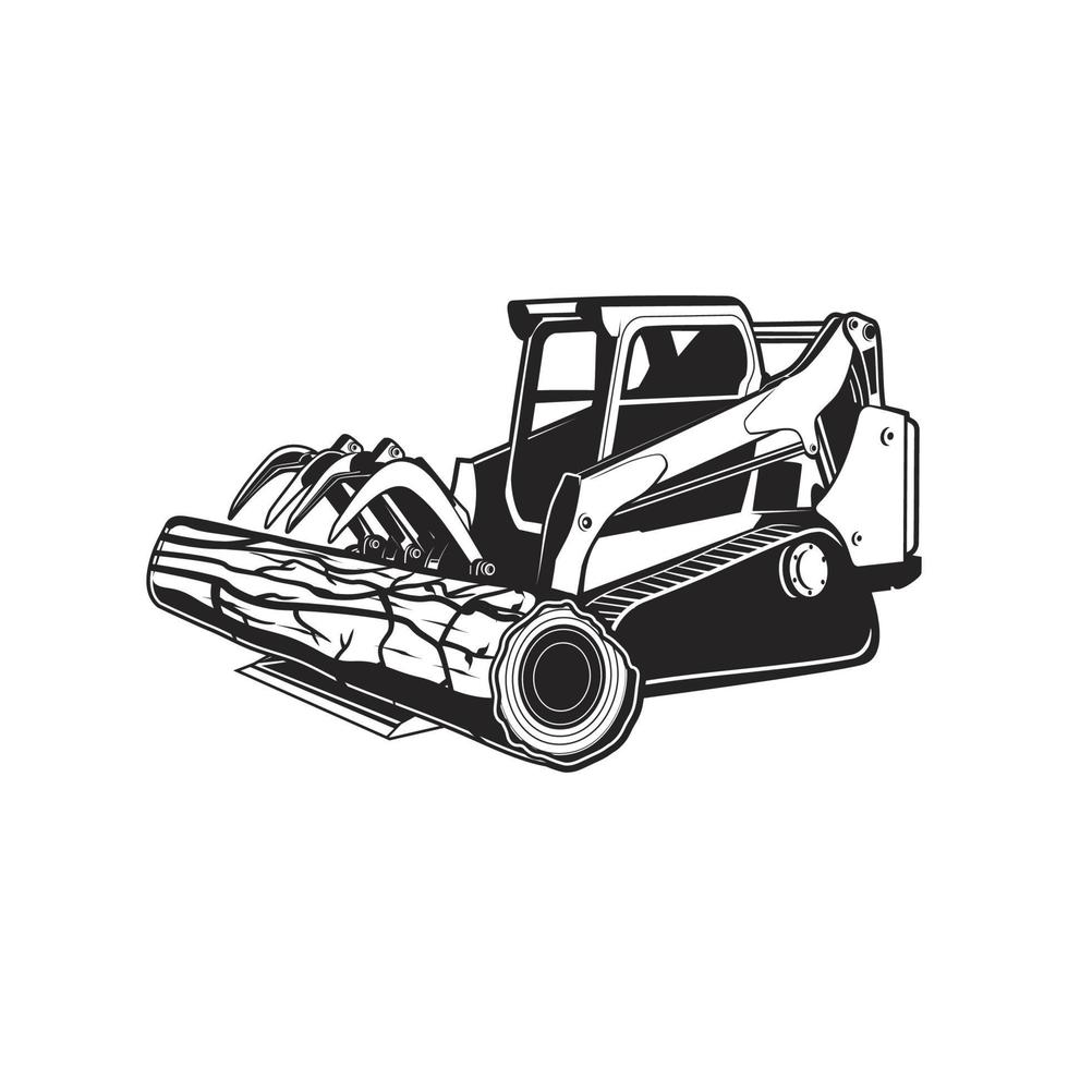 mini track grapple silhouette vector