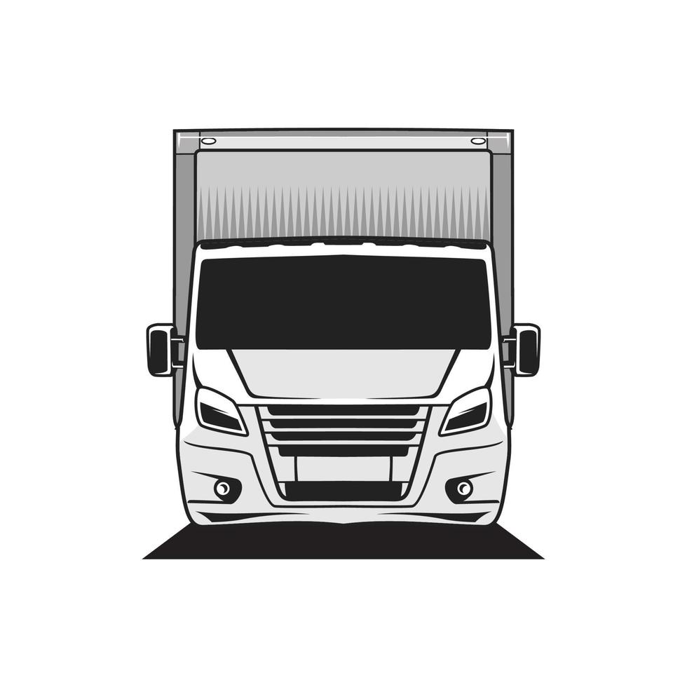 box truck front view vector