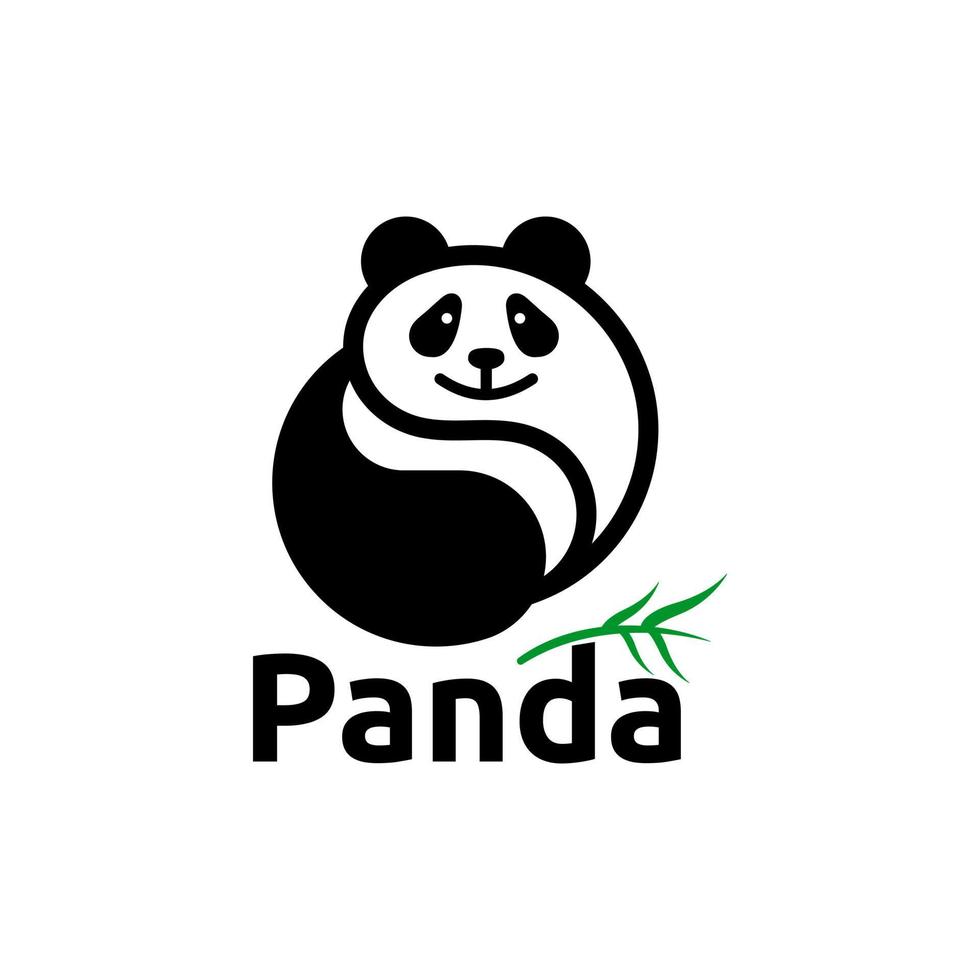 vector de silueta de panda de diseño de logotipo, plantilla