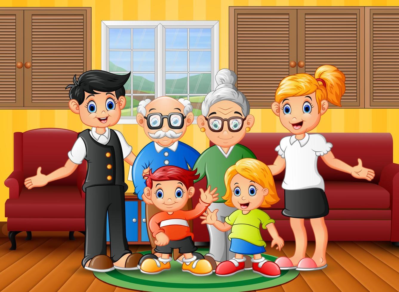 Happy family member stay at home vector