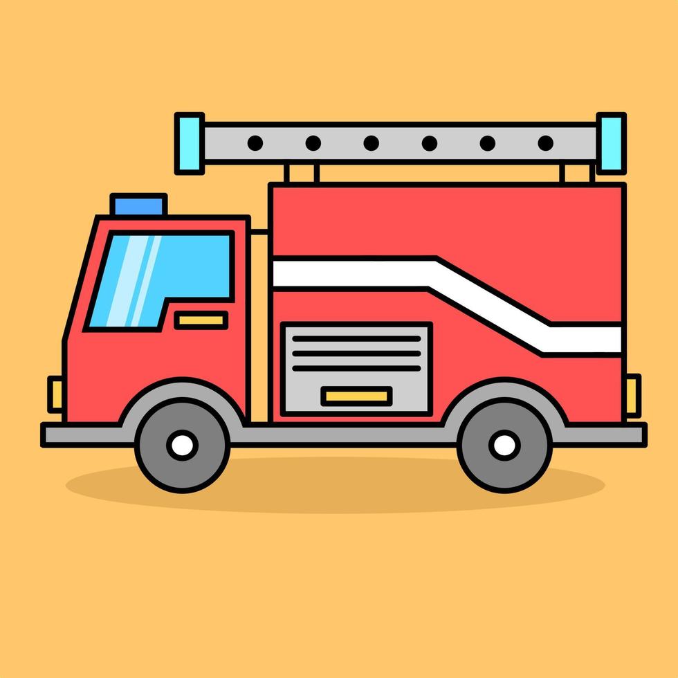 Fire truck vector with outline