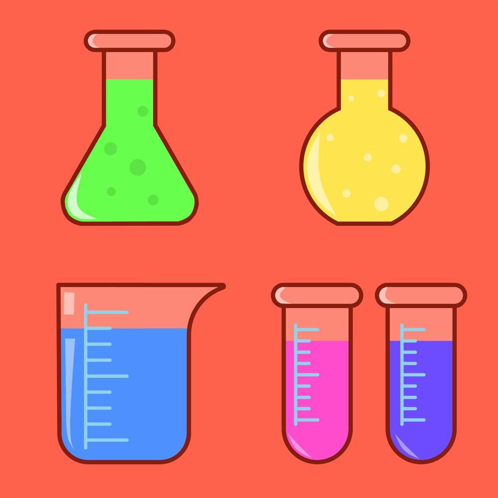 Laboratory glass vector with outline